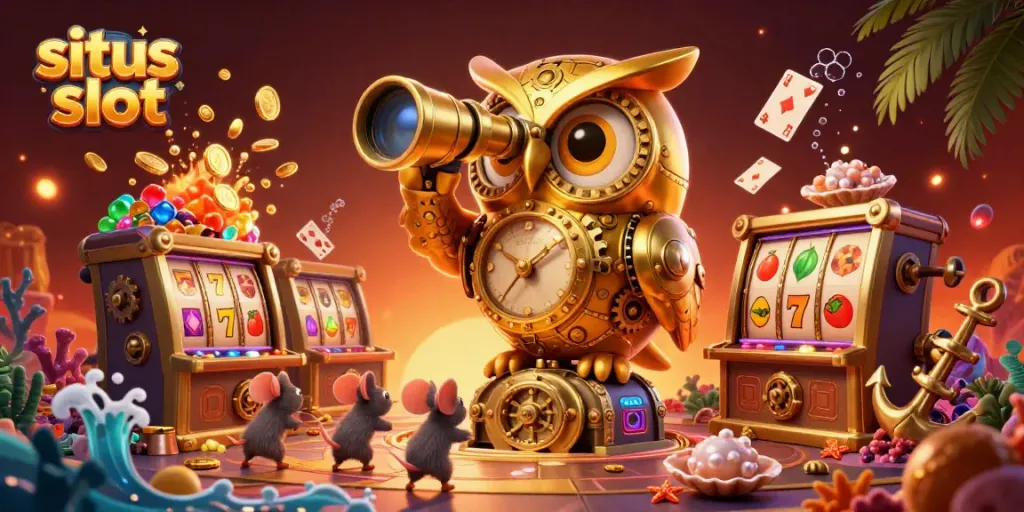 Experience the thrill of situs slot with dynamic characters and vibrant casino elements bursting with excitement.