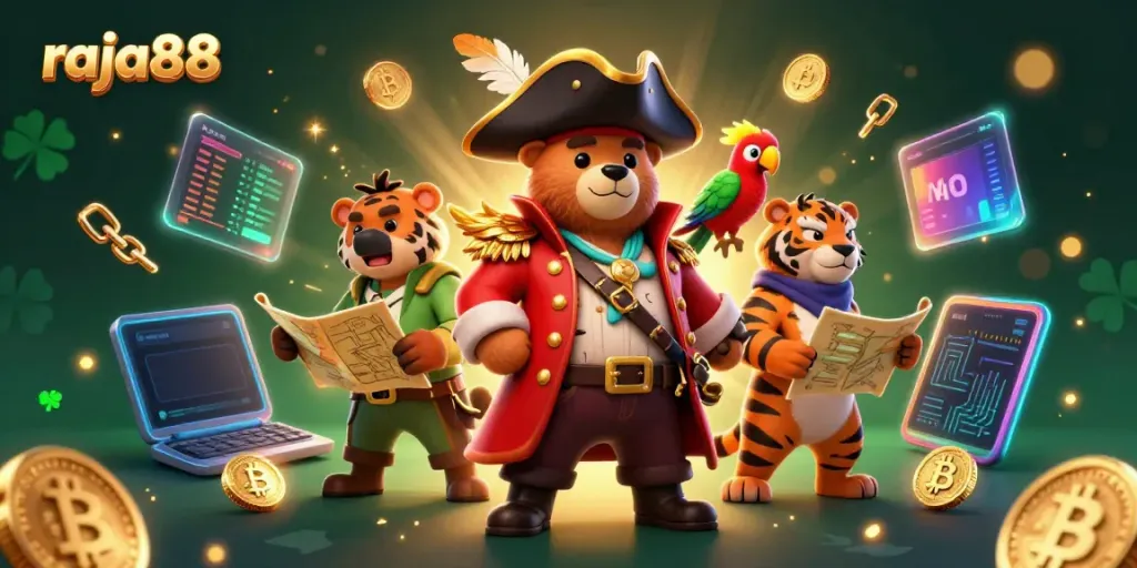 Engage with raja88 in this thrilling 3D pirate-themed casino adventure featuring vibrant game elements.