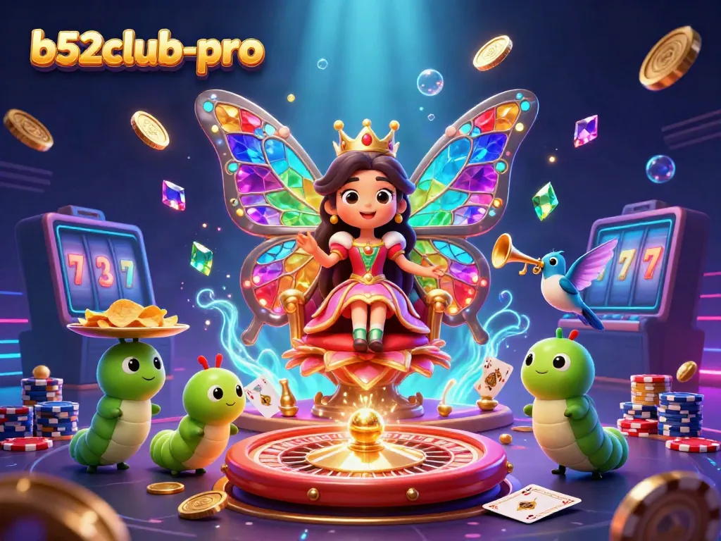 Experience the excitement of b52club-pro with vibrant casino characters and dynamic game elements.