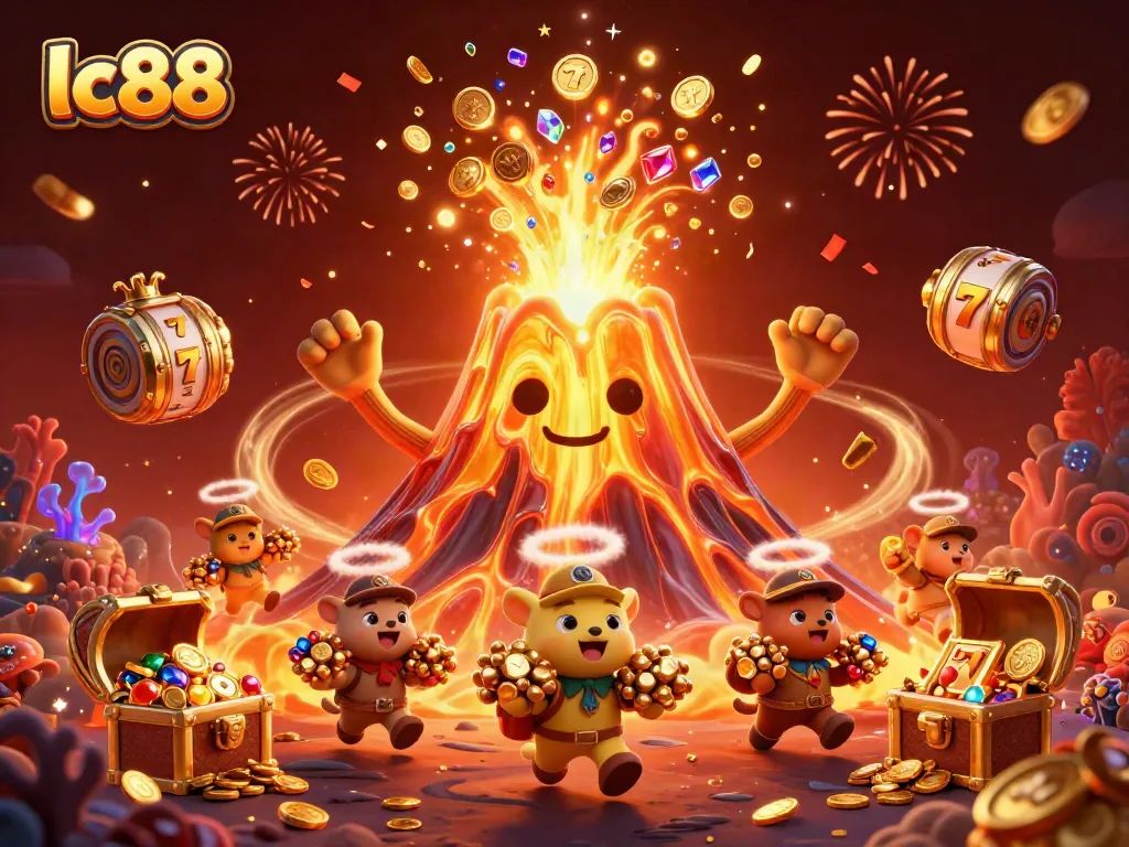 Experience the thrill of lc88 with a dynamic casino scene featuring vibrant characters and gaming elements.