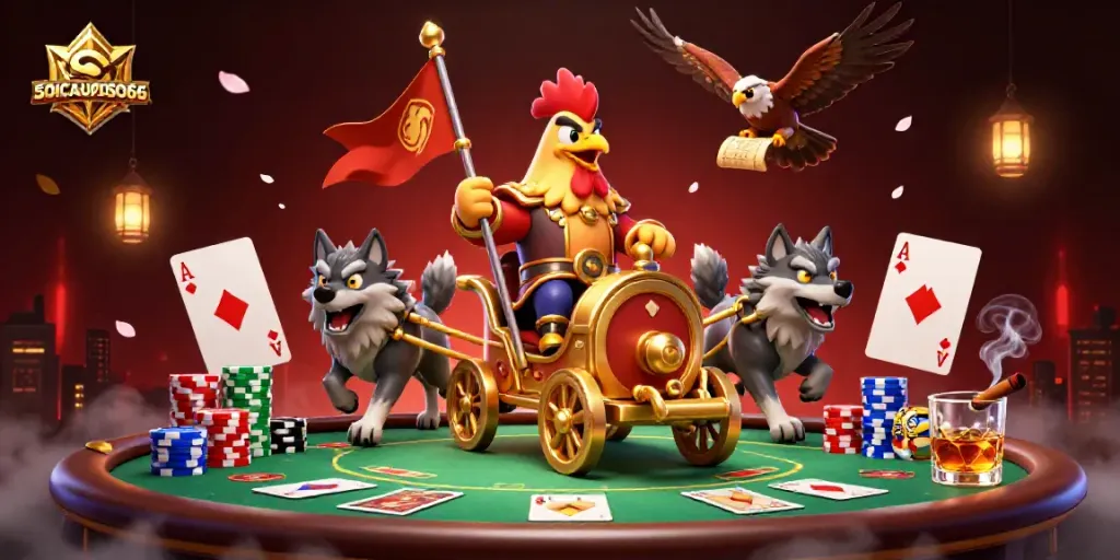 Experience the thrill of SOICAUXOSO66 with an epic scene of casino action featuring immersive characters and game elements.