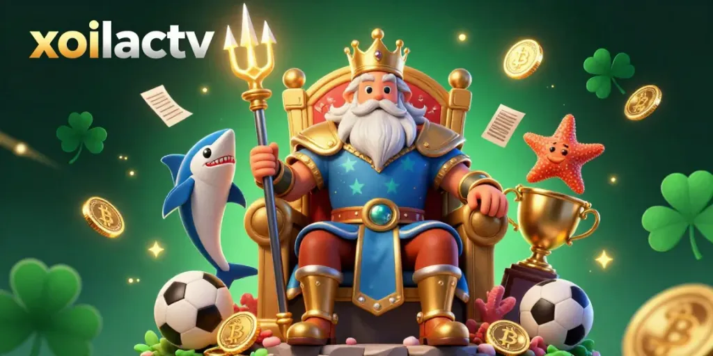 Xoilactv sports betting scene with Neptune, energetic atmosphere, and vibrant betting visuals