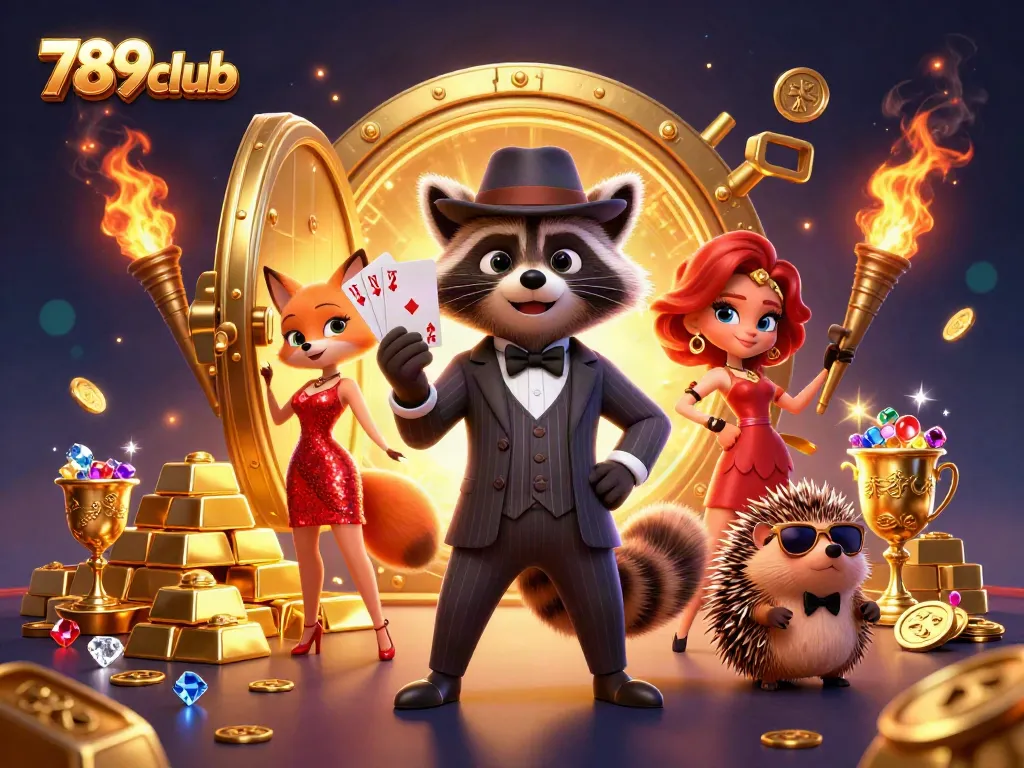 Experience thrilling wins at 789club with 3D casino characters exploring a vibrant gaming environment.