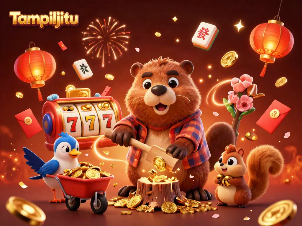 Experience thrilling slots at Tampiljitu with vibrant characters and golden coin rains.