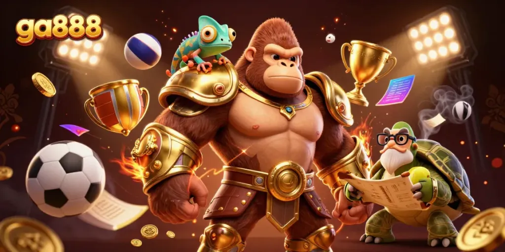 Experience excitement with ga888 as the powerful gorilla king leads the vibrant casino world.
