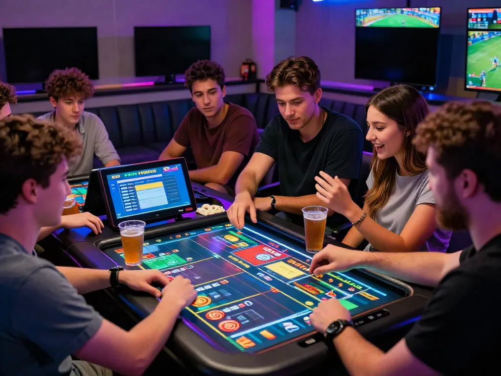 Vibrant online gaming scene featuring FIVE88 app and diverse players in action