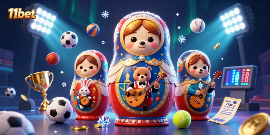 Bet on 11bet with engaging 3D casino characters and dynamic sports elements.