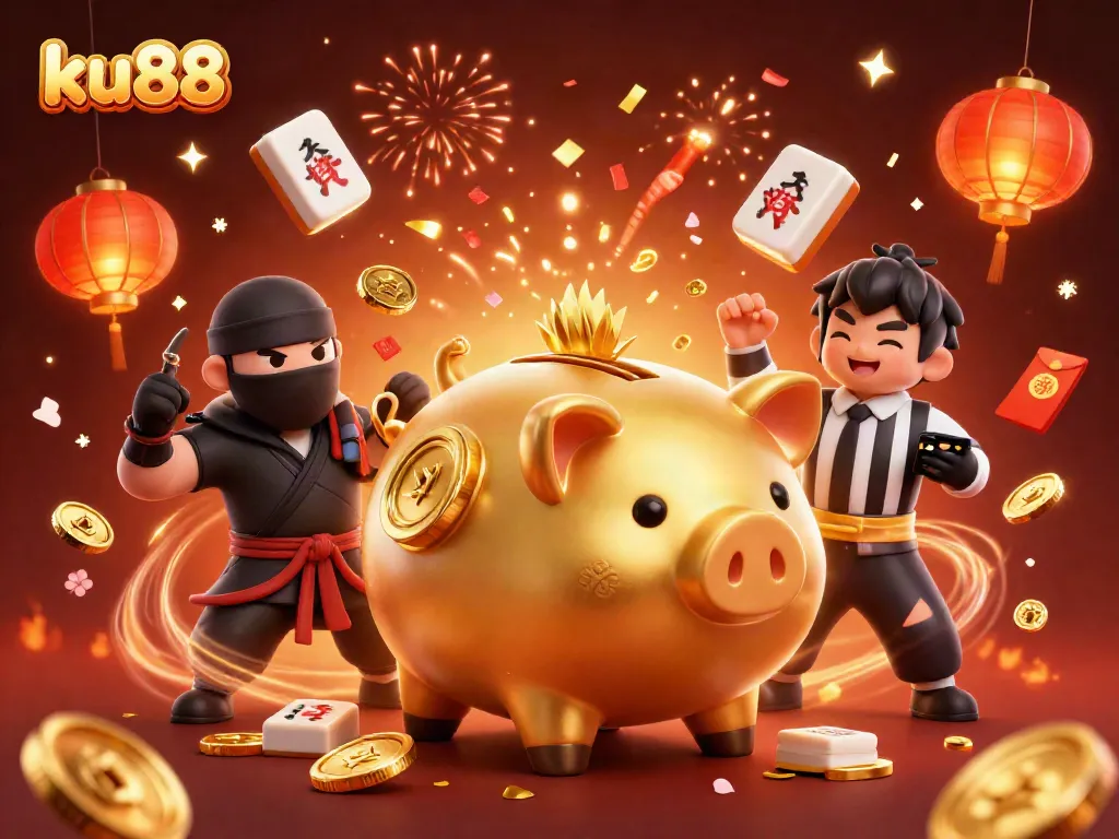 Engage with the spectacular ku88 online gaming experience, featuring dynamic characters celebrating in a vibrant scene.