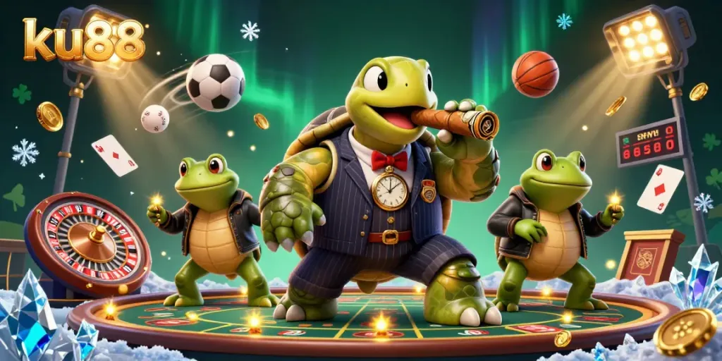 Engage in exciting gameplay at ku88 casino with vibrant characters and dynamic casino elements.