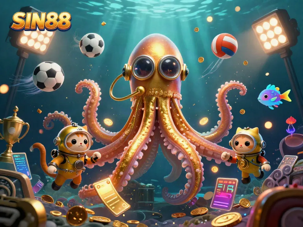 Experience the excitement of SIN88 with treasures and sports elements in a vibrant casino setting.