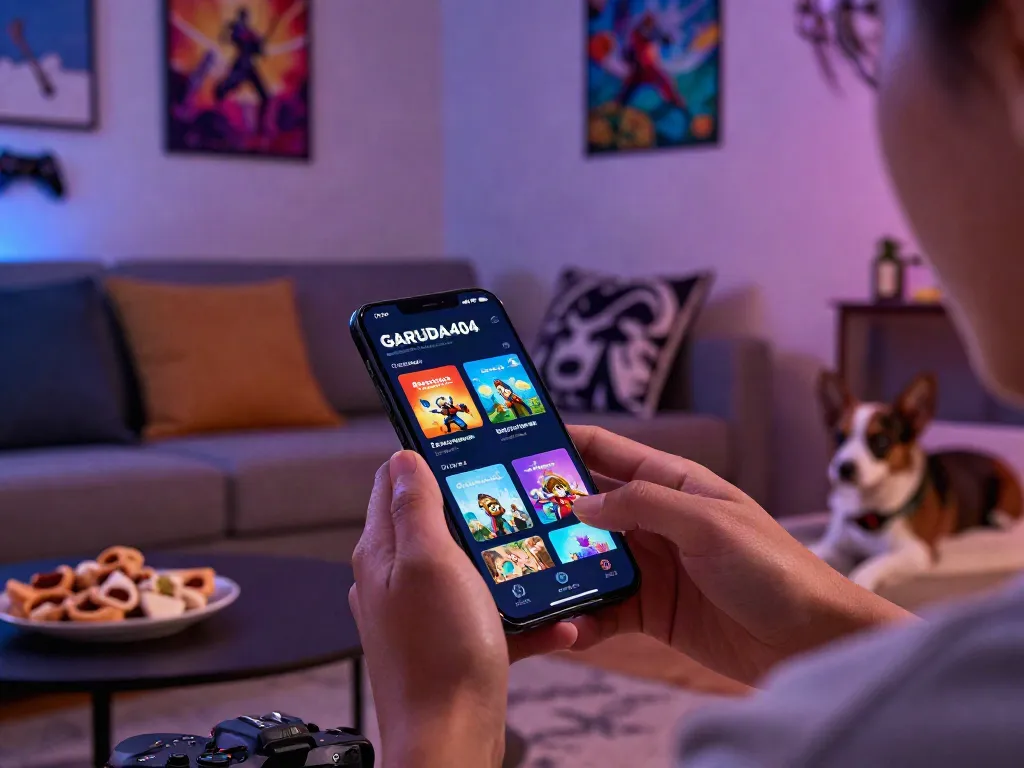 Engaging user experience on GARUDA404 mobile platform featuring vibrant gaming options and cozy ambiance.