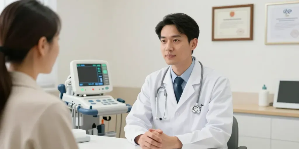 Situs gacor: Compassionate doctor consultation in a health clinic.