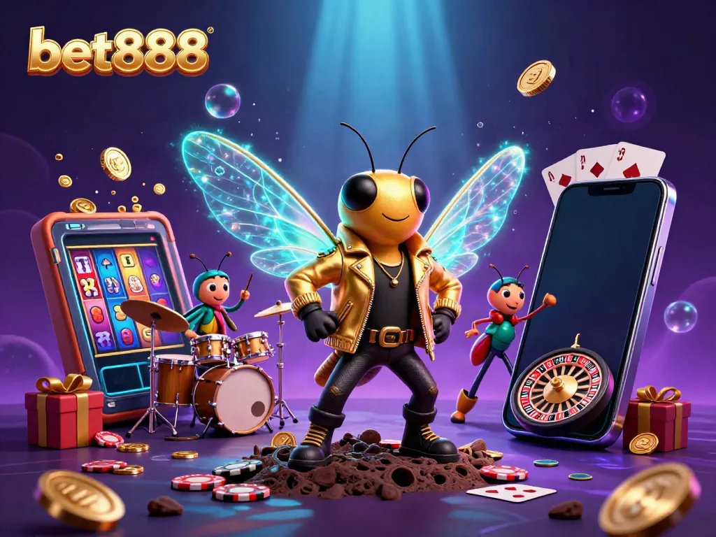 Experience immersive gaming with bet888 featuring a vibrant rock star scene and dynamic casino elements.