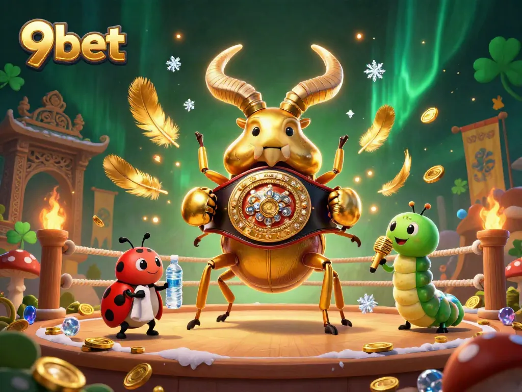 Experience the excitement of 9bet with a vibrant 3D casino illustration featuring dynamic characters and elements.